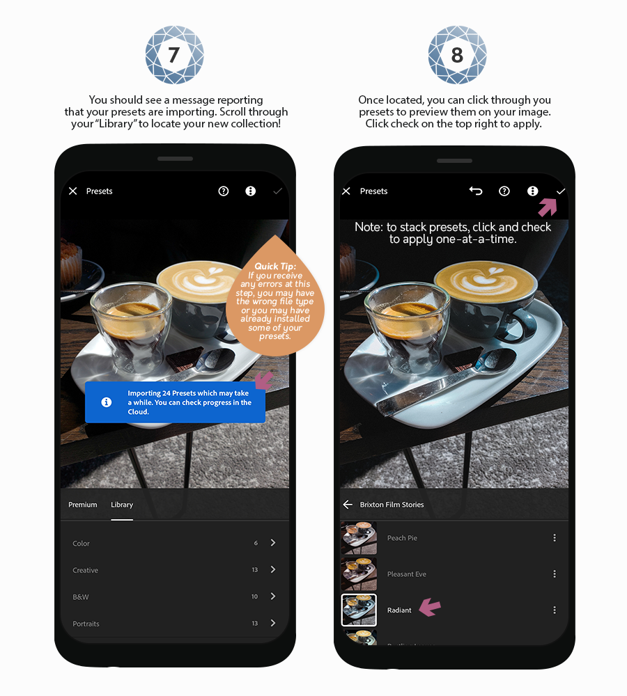 import presets on lightroom mobile